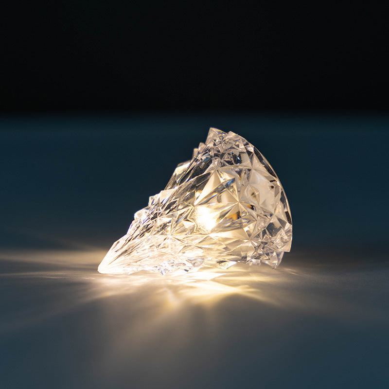 Clear Crystal Christmas Tree Night Light on a dark background