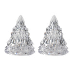 Two clear, faceted Crystal Christmas Tree Night Lights on a white background