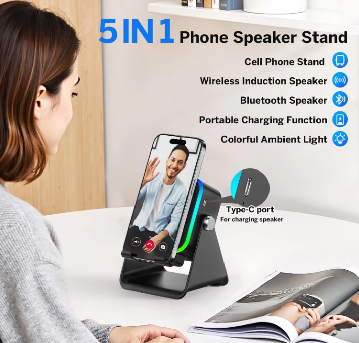Wireless Induction Speaker Phone Stand